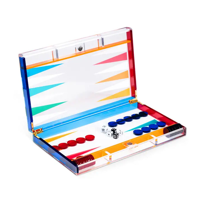 Acrylic Backgammon Set- Multicolor