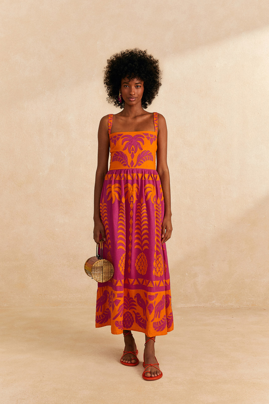 FARM RIO Pineapple Love Orange Cutwork Dress – HIVE