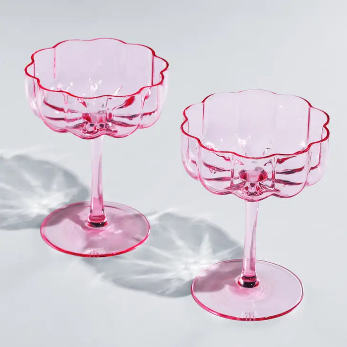 Wavy Petals Wave Glass Coupes