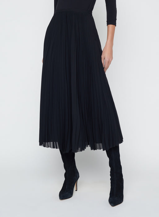 L'agence Fernanda Pleated Midi Skirt