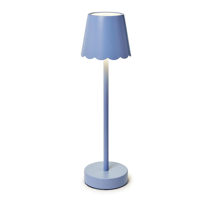 Blue LED Table Lame with Scalloped Shade