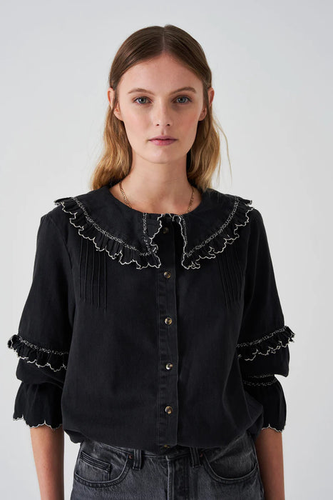 Seventy + Mochi Phoebe Blouse (washed black)