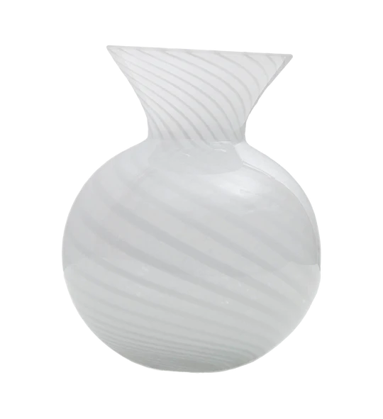 Abigails White Stripe Bud Vase