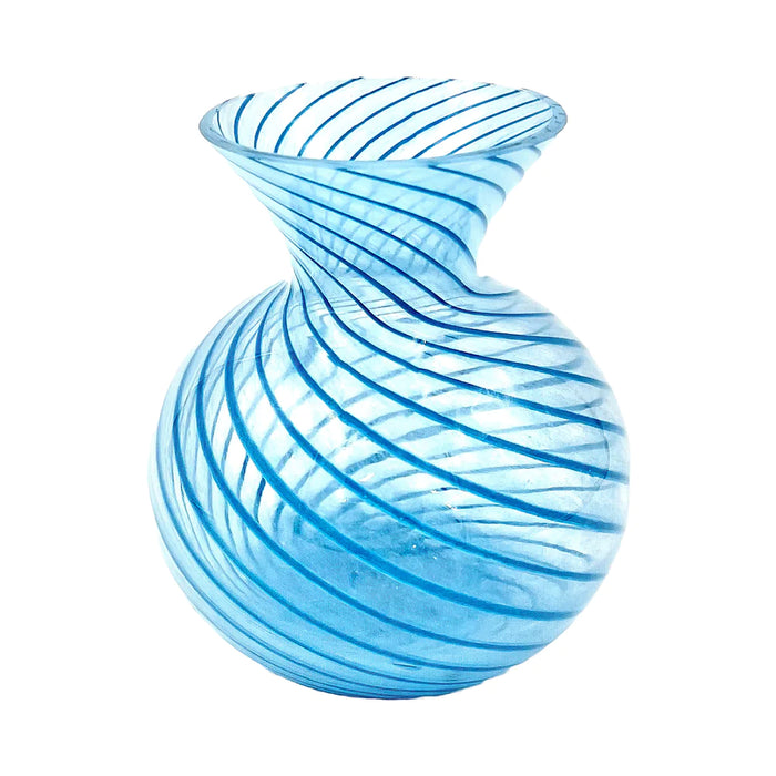 Abigails Aqua Stripe Bud Vase