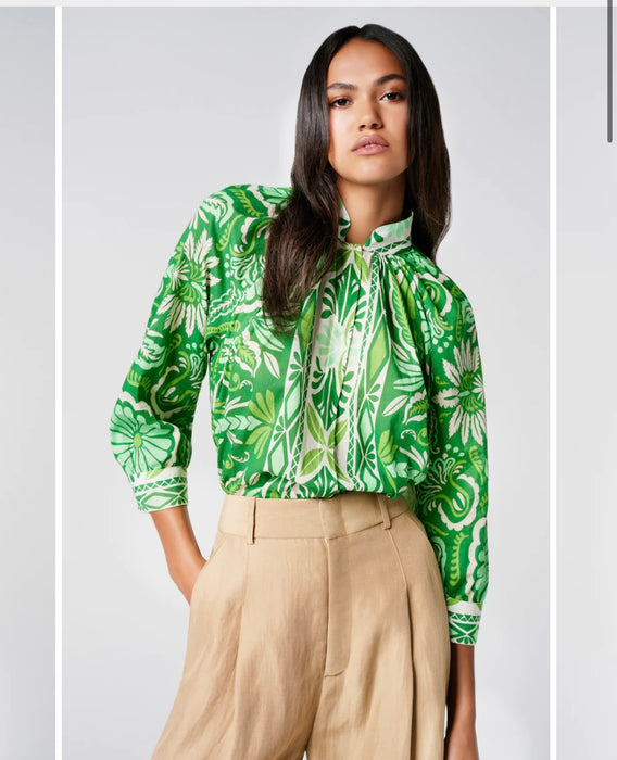 Smythe Gathered Green Blouse