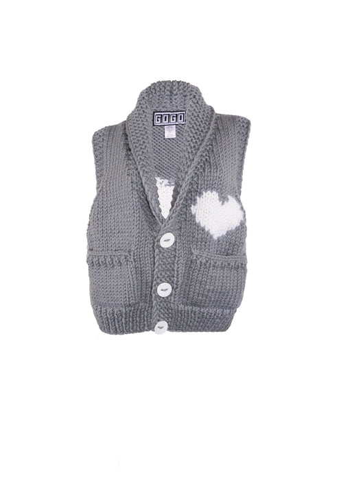 Gogo Sweaters Short Heart Vest (stone)