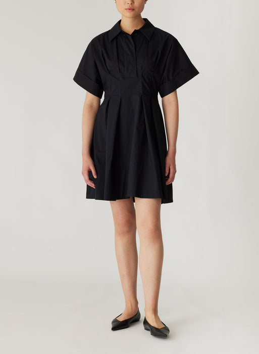 Rebecca Taylor Poplin Waisted Shirt Dress