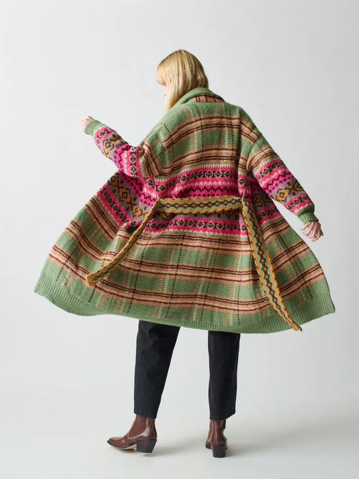 Lingua Franca Bianca Plaid Fair Isle Robe