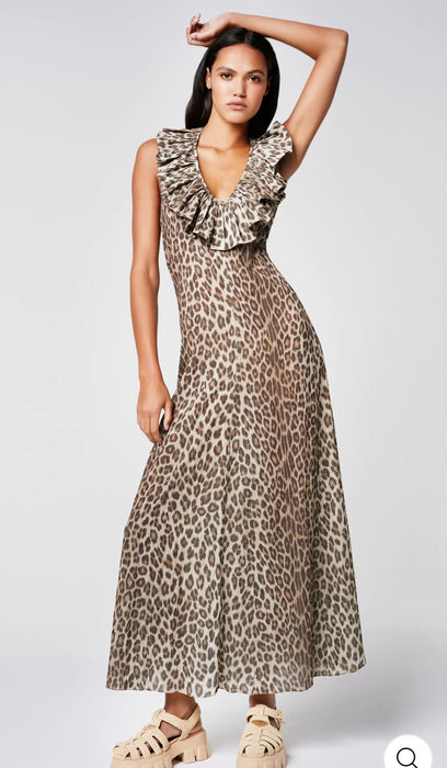 Smythe Leopard Halter Maxi Dress