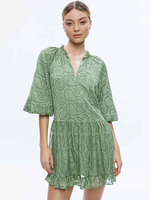 Alice and Olivia Sherrie Gathered Mini Dress