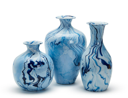 Twos Company Enamel Vase with Blue Drip – HIVE