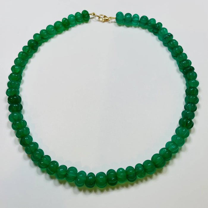 Theodosia Green Carved Chalcedony Candy Necklace