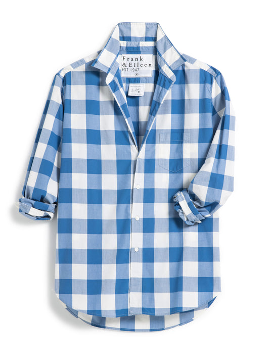 Frank and Eileen Relaxed Elieen Blue/ White Check Top