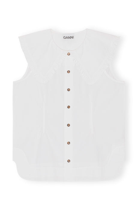 Ganni White Sleeveless Top