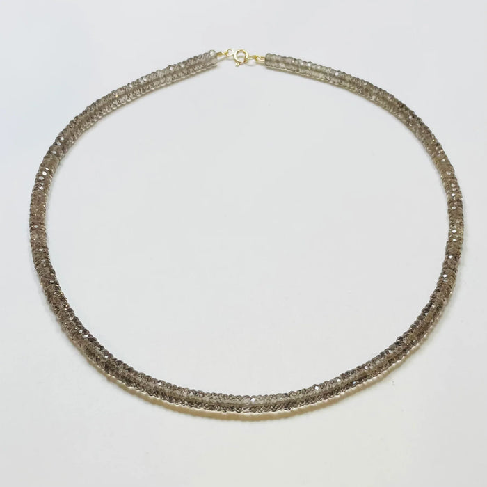 Theodosia Smokey Topez Heishi Necklace