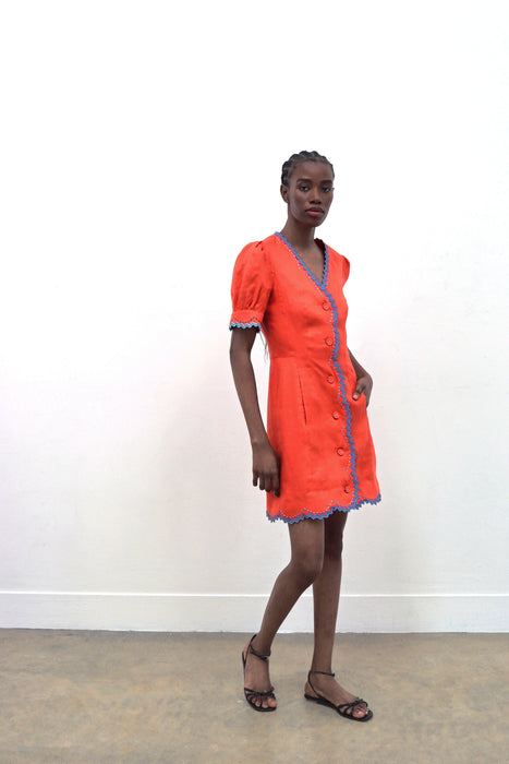 Saloni Marlee Dress (coral stitch)