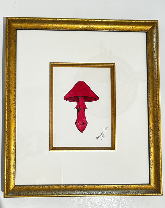 Lia Burke Hot Pink Mushroom 12" x 14"