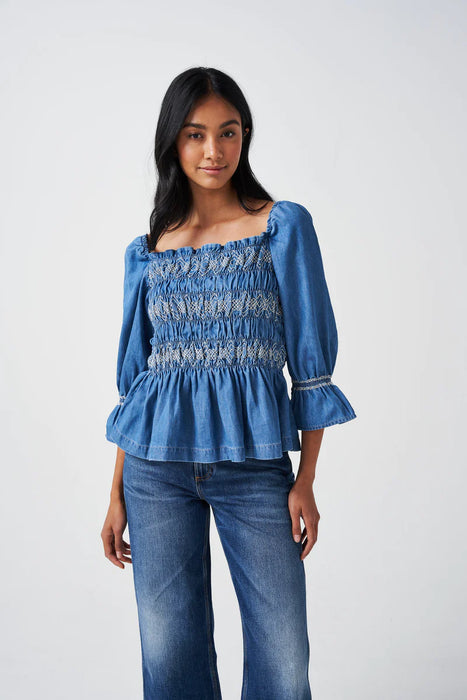 Seventy + Mochi 3/4 Sleeve Square Neck Sally Top