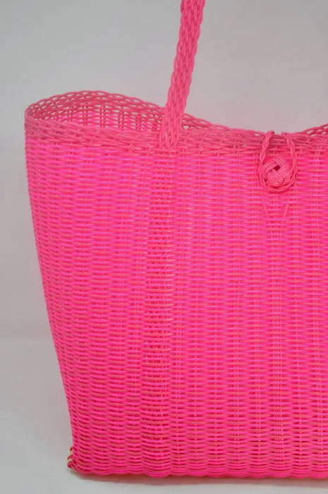 The Lilly Line Medium Solid Hot Pink Tote Bag