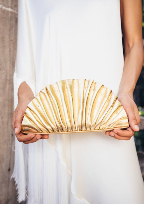 Cult Gaia Nala Mini Gold Clutch