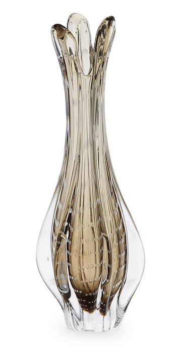 15 1/2" Grey Hand Blown Vase