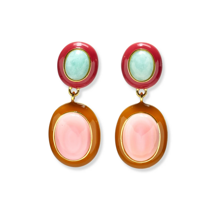 Lizzie Fortunato Papaya Earrings in Pink Conch