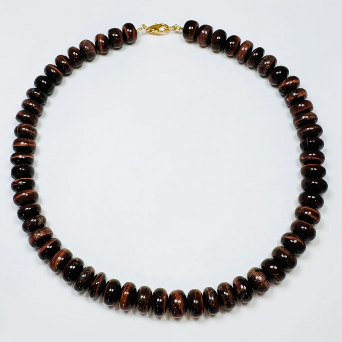 Theodosia red tigers eye candy necklace