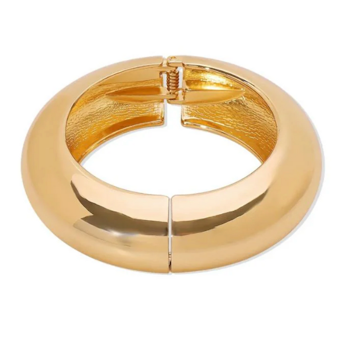 Rounded Gold Bangle - Small