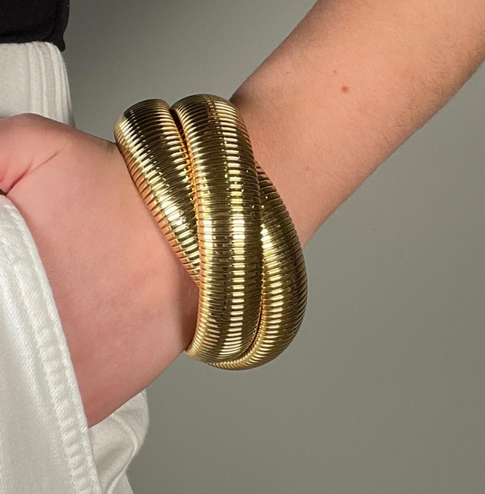 Large Gold Twisted Bracelet