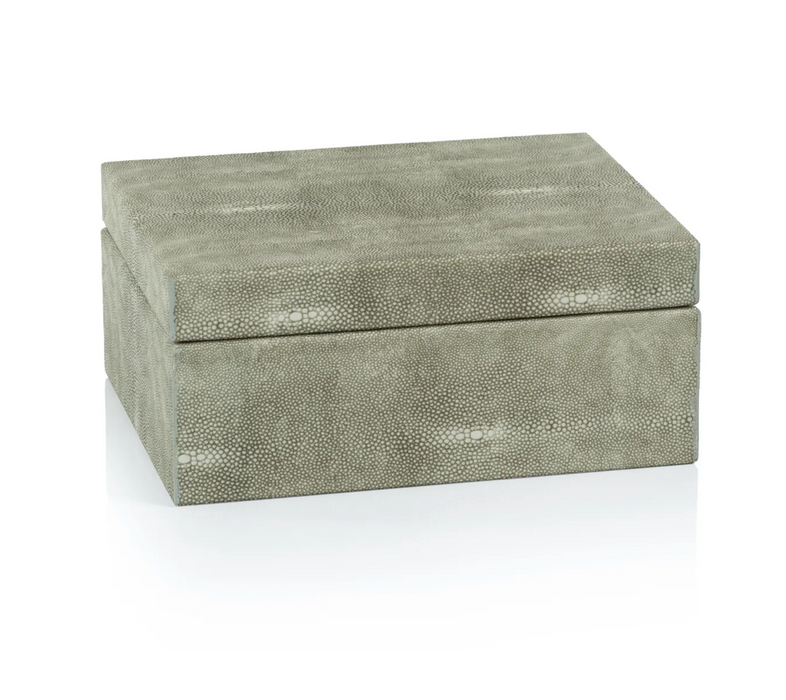 Moorea Shagreen Leather Box with Suede Interior - Small