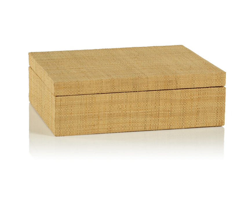 Bungalow Grasscloth Box (Suede Interior) - Large