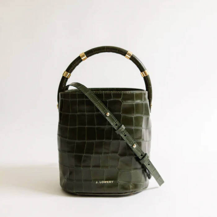 J. Lowery Max Mini Green Croc Bag