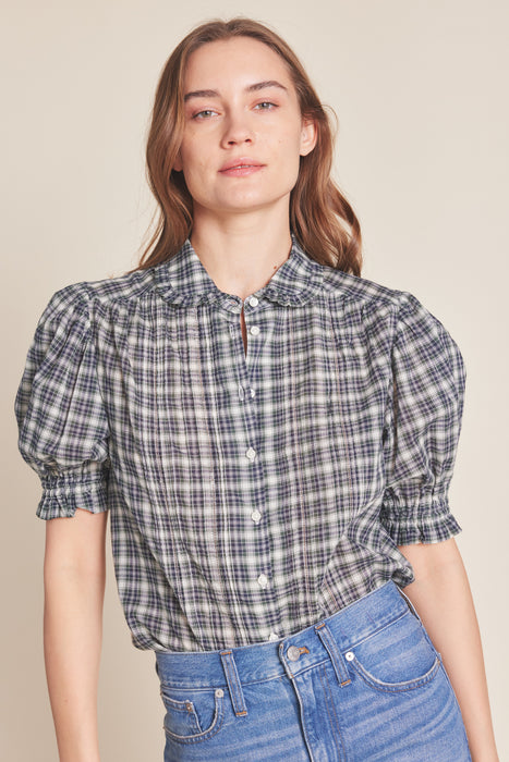 Birds of Paradis Gemma Blouse (tiburon plaid)