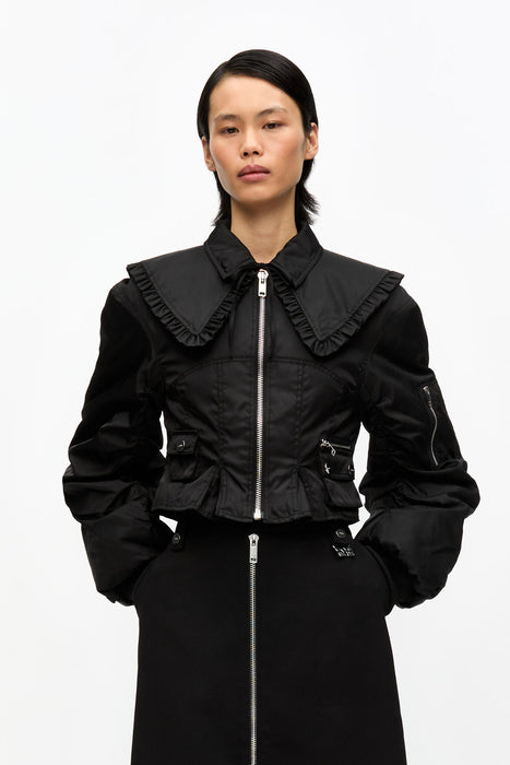 Ganni Duchesse Nylon Fitted Jacket