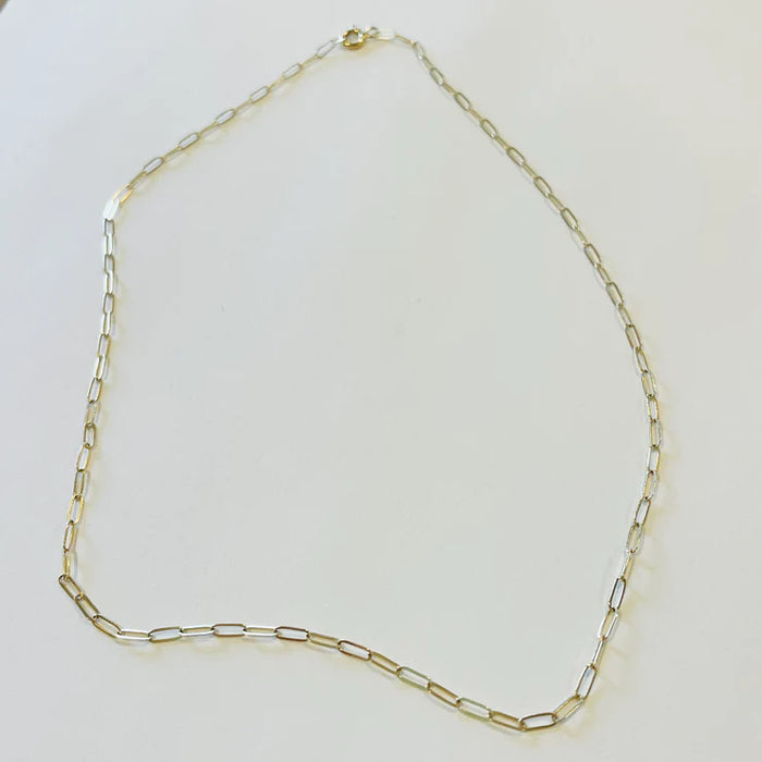 Theodosia 14K Gold 2x4 Mini Paperclip Chain 18in