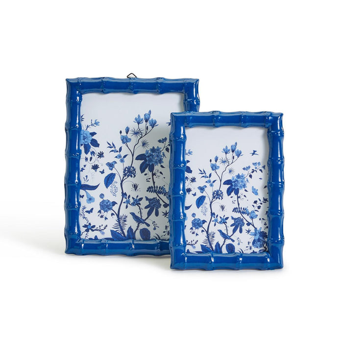 Two's Company Faux Bamboo Frame (blue) 4x6