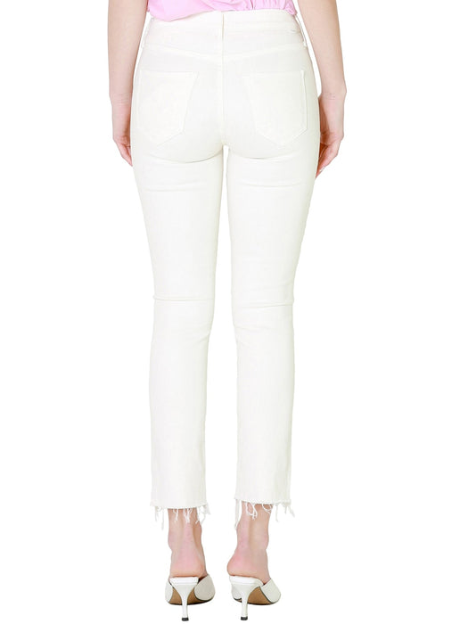 Mother Mid Rise Dazzler Crop Fray (cream puffs)