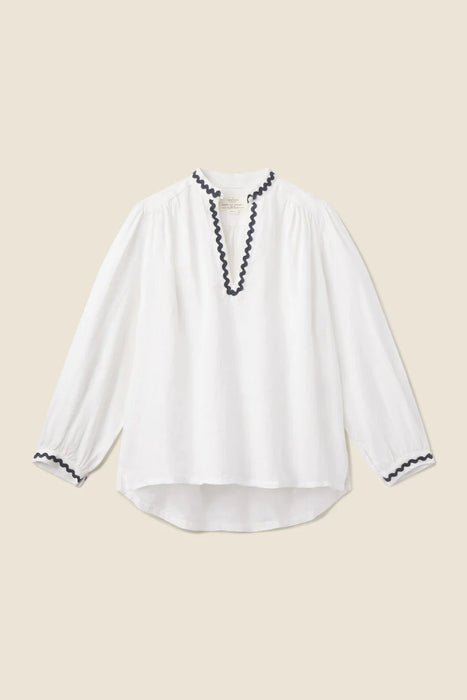 Trovata Bailey Blouse (white w/ ricrac)