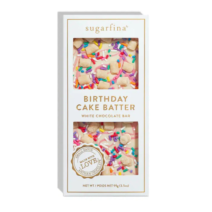 Surgarfina Birthday Cake Batter White Chocolate Bar